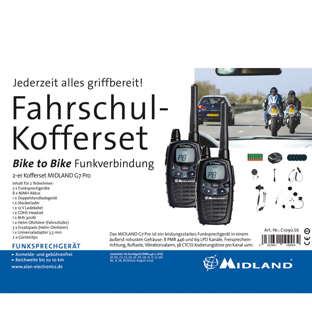 Midland G7 Pro Fahrschulkoffer, Motorrad zu Motorrad Midland G7 Pro Fahrschulkoffer, Motorrad zu Motorrad